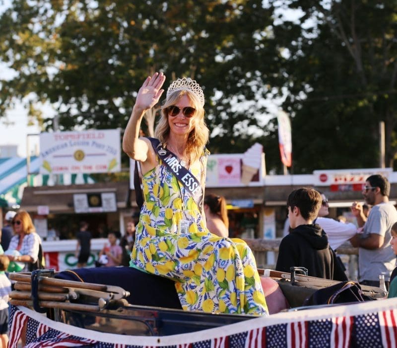 Mrs. Essex County waves to the crowd at the Topsfield Fair