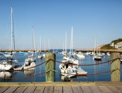 Boats Docked in the Water in Rockport MA