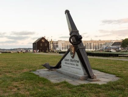 View of the Salem Maritime Historic Site Monument in Salem MA