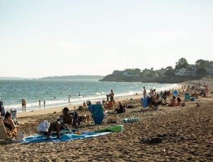 People Enjoying the Beach in Marblehead MA