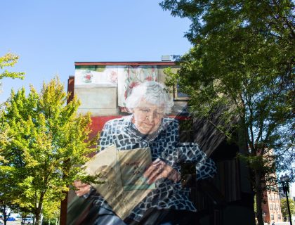Mural of an Elderly Woman on a Building in Downtown Lynn MA