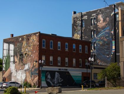 Two Murals on the Side of a Building in Downtown Lynn MA