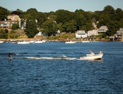 Small Boat in the Water at Forest River in Salem MA