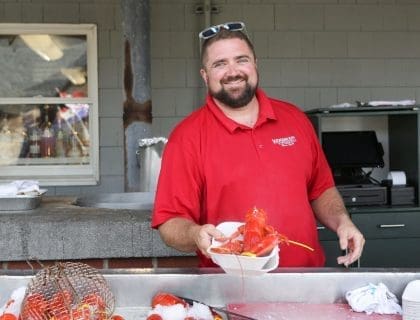 Serving Lobster at Woodman's of Essex in Essex MA