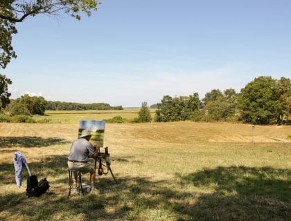Man Painting on Easel in Essex MA