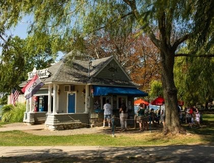 People Ordering Food from the Clam Shack at Salem Willows in Salem MA
