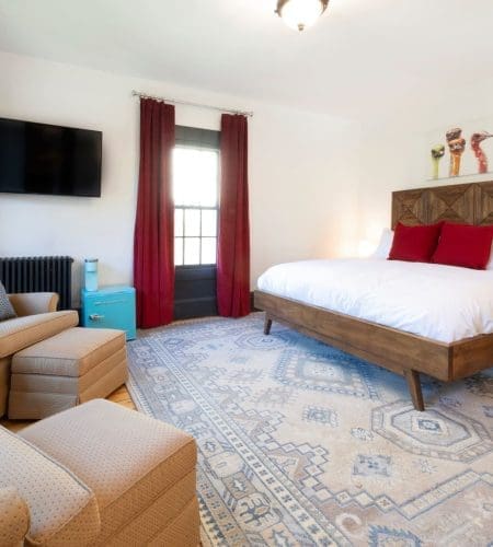 The interior of a bedroom at a bed & breakfast