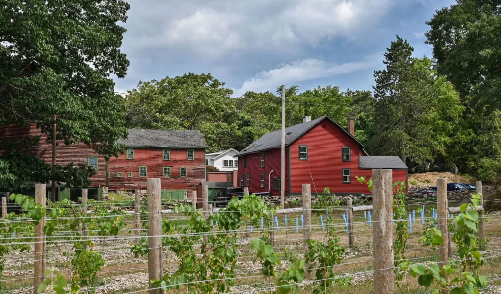 Exterior of Red House at Marble Ridge Winery in North Andover MA