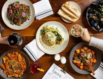 Aerial Shot of Entrees