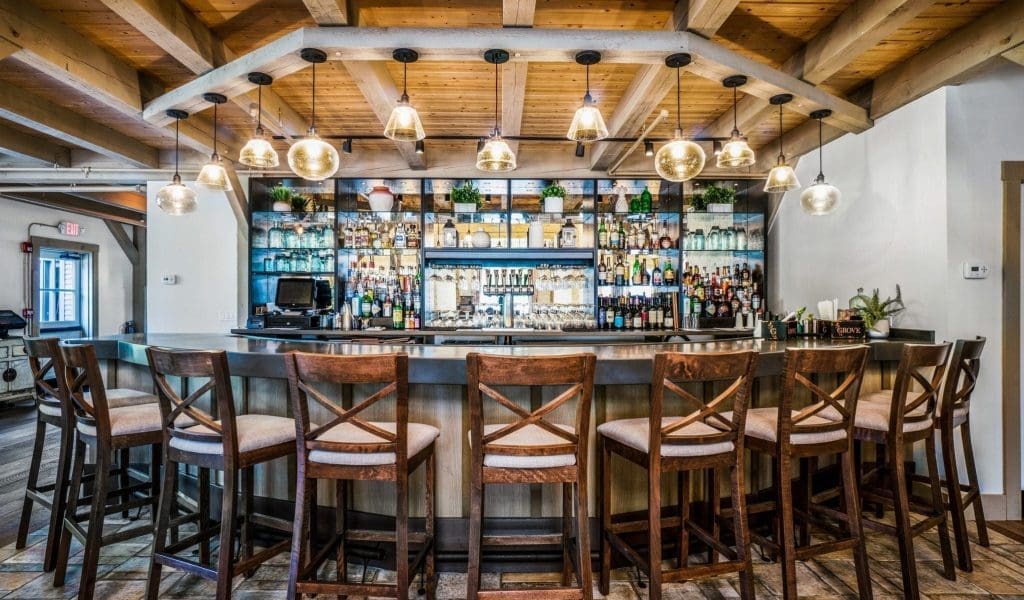 The bar at The Grove at Briar Barn Inn in Rowley, Massachusetts