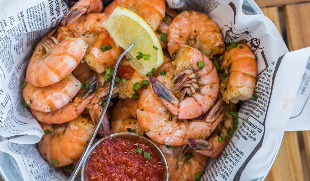 A basket of shrimp at Sea Level Oyster Bar & Grill