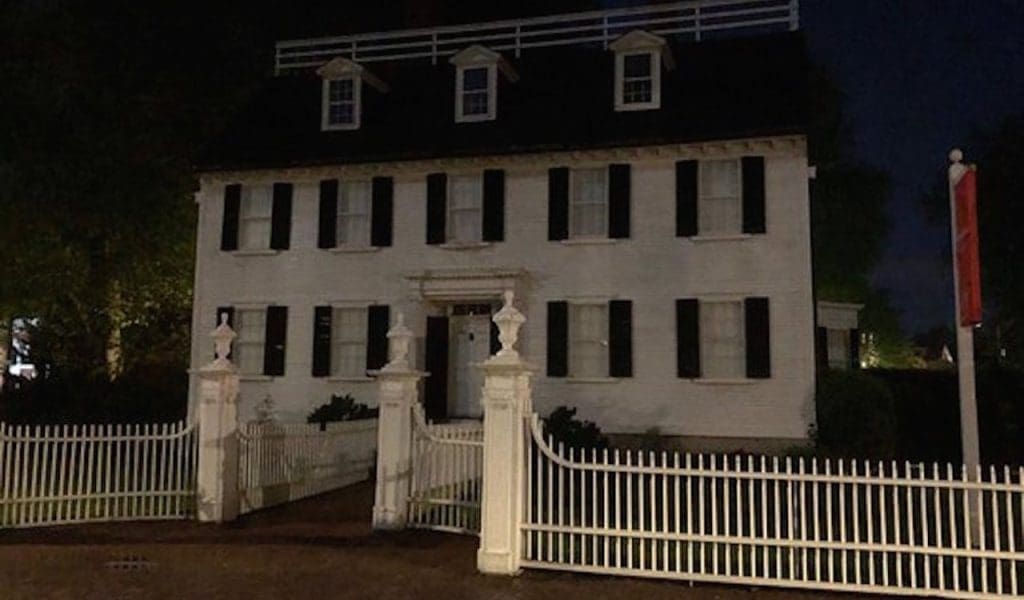 The Ropes mansion at night in Salem, Massachusetts