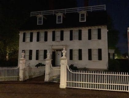 The Ropes mansion at night in Salem, Massachusetts
