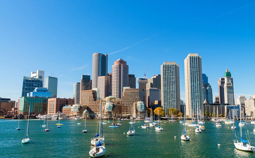 Boston skyline from the harbor
