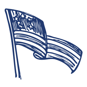 Navy blue American Flag drawing